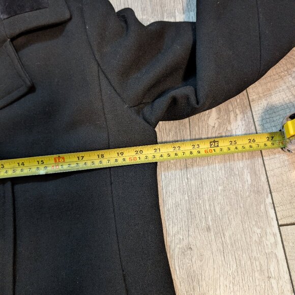 Vintage D’Allaird’s Black Wool Velvet Collar Midi Coat | M/L Oversized Fit - Picture 11 of 13